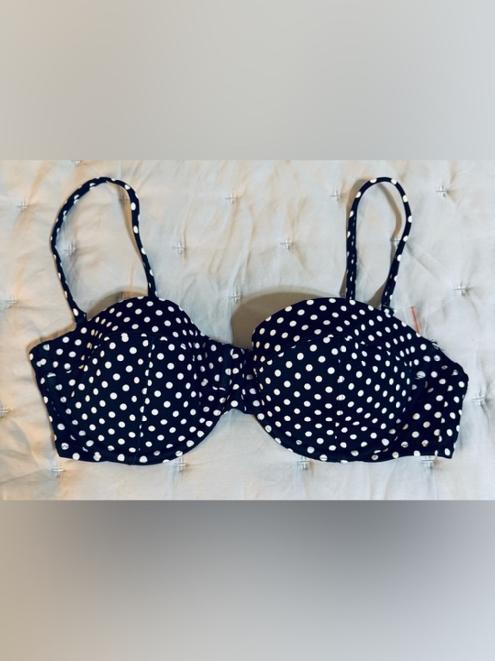 NWT J.Crew Polka Dot Bikini Top (34C)
